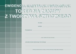 Druk offsetowy Ewidencja nabytych i wydanych toreb na zakupy z tworzywa sztucznego A5 16k. Michalczyk i Prokop (S-200-3)