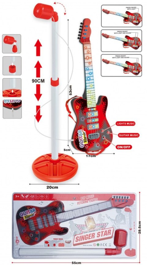 Gitara z mikrofonem na statywie Lean (20893)