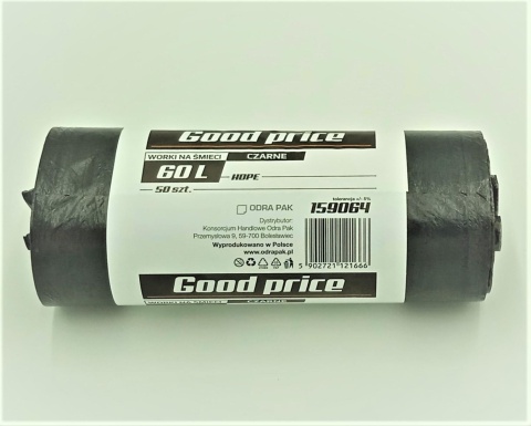 Good Price worki na śmieci 60L czarne