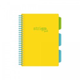 Kołozeszyt (kołonotatnik) NEON żółty A5 100k. 80g krata Strigo (PADS017)