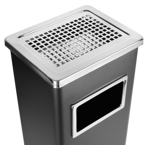 Popielnica stojąca prostokątna czarna 30x24x61