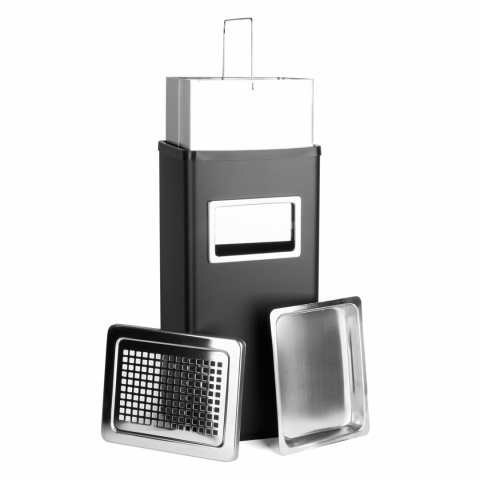 Popielnica stojąca prostokątna czarna 30x24x61