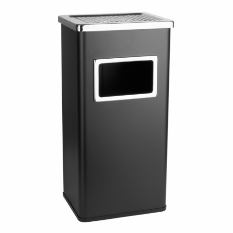 Popielnica stojąca prostokątna czarna 30x24x61