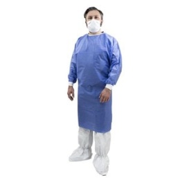 Fartuch jednorazowy gruby niebieski XL flizelina- 10 sztuk