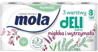 Papier Toaletowy Mola Delikatna 3 warstwy 8 rolek