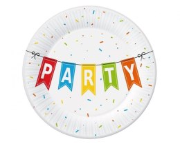 Talerz jednorazowy Kolorowe Party papier śr. 180mm 6 szt Godan (PM-TPA1)