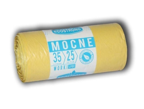 Worki na śmieci 35L Strong LDPE żółte