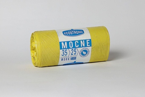 Worki na śmieci 60L Strong LDPE żółte
