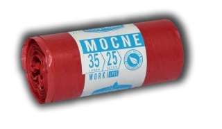 Worki na śmieci 35L Strong LDPE czerwone