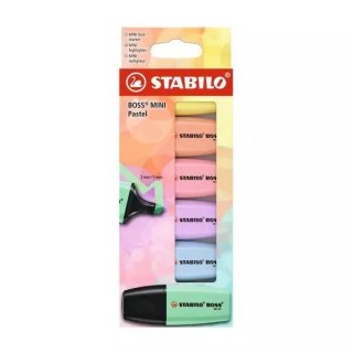 Zakreślacz BOSS MINI PASTEL 6SZT wkład mix 2-5mm Stabilo (07/6-2-01)