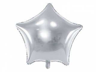 Balon foliowy Gwiazdka, 70cm, srebrny 27cal Partydeco (FB78M-018)