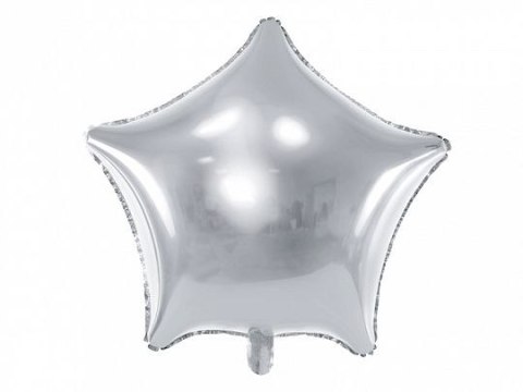 Balon foliowy Gwiazdka, 70cm, srebrny 27cal Partydeco (FB78M-018)