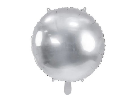Balon foliowy okrągły Pastylka srebrny 24cal Partydeco (FB177-018)