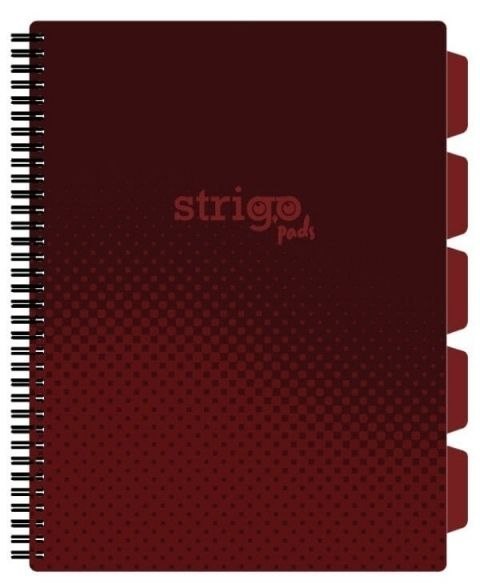 Kołozeszyt (kołonotatnik) BASIC BORDOWY A4 100k. 80g krata Strigo (PADS056)