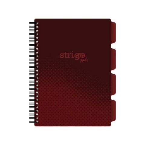 Kołozeszyt (kołonotatnik) BASIC BORDOWY B5 100k. 80g krata Strigo (PADS059)