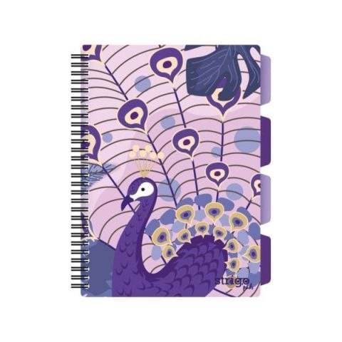 Kołozeszyt (kołonotatnik) JUNGLA FIOLETOWY B5 100k. 80g krata Strigo (PADS041)