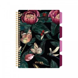 Kołozeszyt (kołonotatnik) PASTELOWY ZIELONY KWIATY B5 100k. 80g krata Strigo (PADS080)