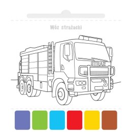 Książka dla dzieci Użyj wody, zbudź kolory! Pojazdy Aksjomat