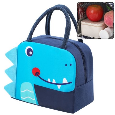 Torebka Termiczna Izolacyjna Śniadaniowa Lunch Bag Dinozaur Niebieski 23cm Lean (21576)