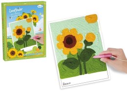 Zestaw kreatywny dla dzieci obrazek do wypełniania włóczką, na rzep, 6 kolorów włóczki, dłuto Adar (623255)