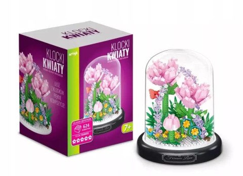 Klocki konstrukcyjne tulipany pod kloszem 624el Artyk (136962)