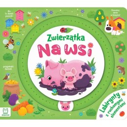 Książka dla dzieci Zwierzątka na wsi. Labirynty z ruchomymi elementami Aksjomat