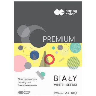 Blok techniczny A4 biały 250g 10k Happy Color (HA 3725 2030-0)