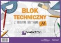 Blok techniczny Wektor A4 biały 160g 10k 210mm x 297mm