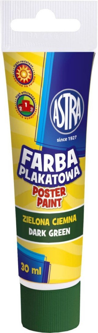 Farby plakatowe kolor: zielony ciemny 30ml 1 kolor. Astra
