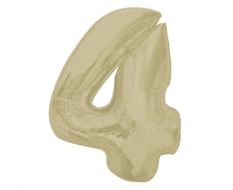 Balon foliowy Smart cyfra 4, matowa latte, 92 cm Godan (CH-S9L4)