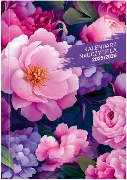 Kalendarz nauczyciela książkowy (terminarz) PCV KWIATY bezbarwny B6 Wydawnictwo Wokół Nas (A5TN089B)