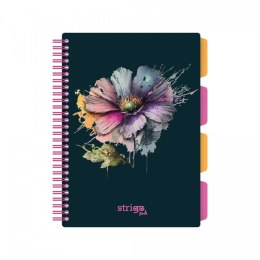 Kołozeszyt (kołobrulion) Strigo PADS KWAIATY GRANATOWE B5 100k. 80g krata (PADS078)