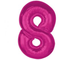 Balon foliowy Smart cyfra 8, różowa, 92 cm Godan (CH-S9R8)