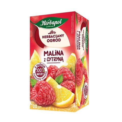 Herbata Herbaciany Ogród owocowo-ziołowa malina z cytryną Malina 20 saszetek Herbapol