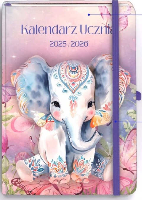 Kalendarz książkowy (terminarz) UCZNIA SŁOŃ B6 Antra (2025/2026)