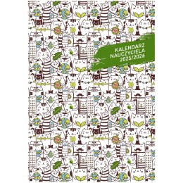 Kalendarz nauczyciela książkowy (terminarz) PCV KOTY bezbarwny B6 Wydawnictwo Wokół Nas (A5TN089B)