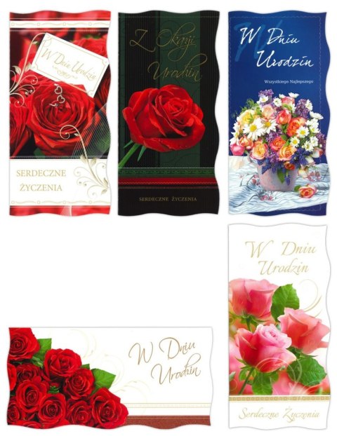 Kartka składana brokat bn DL urodziny DL Panorama (DL)