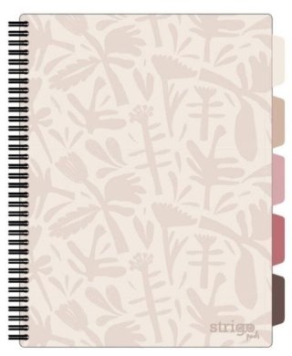 Kołozeszyt (kołonotatnik) FLORAL BEŻOWY A4 100k. 80g krata Strigo (PADS044)