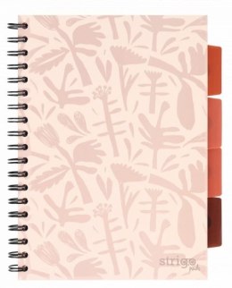 Kołozeszyt (kołonotatnik) FLORAL BEŻOWY B5 100k. 80g krata Strigo (PADS047)