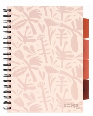 Kołozeszyt (kołonotatnik) FLORAL BEŻOWY B5 100k. 80g krata Strigo (PADS047)