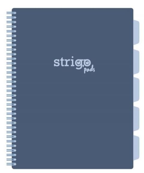 Kołozeszyt (kołonotatnik) PASTEL GRANATOWY A4 100k. 80g krata Strigo (PADS033)