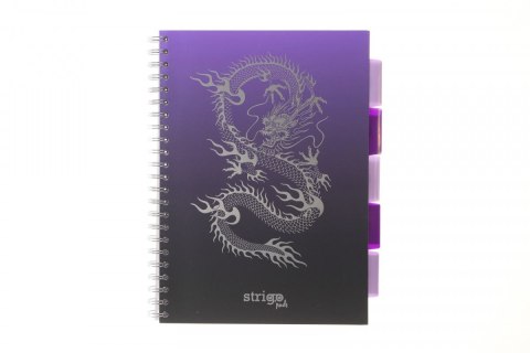 Kołozeszyt (kołonotatnik) SMOK WODNY fioletowy A4 100k. 80g krata Strigo (PAD050)