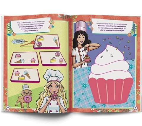 Książeczka edukacyjna Barbie™. 100 Brokatowych Naklejek Ameet (NB 1101)