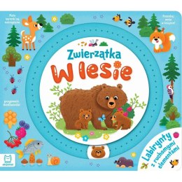 Książka dla dzieci Zwierzątka w lesie. Labirynty z ruchomymi elementami Aksjomat