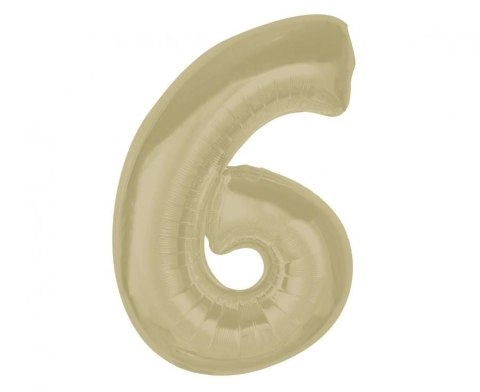 Balon foliowy Smart cyfra 6, matowa latte, 92 cm Godan (CH-S9L6)
