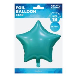 Balon foliowy Turkusowa gwiazda matowa 18cal Godan (BG-HMTR)