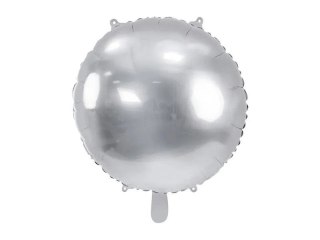 Balon foliowy okrągły Pastylka srebrny 31cal Partydeco (FB178-018)