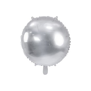 Balon foliowy okrągły Pastylka srebrny 31cal Partydeco (FB178-018)