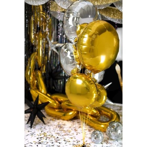 Balon foliowy okrągły Pastylka srebrny 31cal Partydeco (FB178-018)