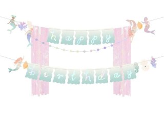 Baner Happy Birthday Syrenka, 130x100cm Partydeco (GRL123)